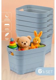 Resim Vienev 6'lı 5 Litre Saklama Kutusu Mavi Mavi 