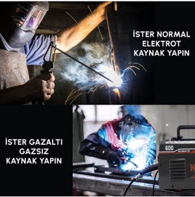 Resim ekinler el aletleri Ekinler Kzabr Professional MIG MMA600 Yeni Nesil Gazsız Gazalti Kaynak Makinesi German Style 