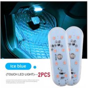 Resim Tongdashop Yüksek Parlaklık Manyetik Usb Şarjlı Dokunmatik Buz Mavisi 8led Araç Iç Aydınlatma 
