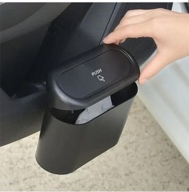 Resim 3b Trend Oto Araba Çöp Kutusu Kapaklı Organizer Çöp Kovası Siyah 