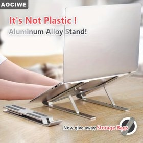 Resim AOCIWE Alüminyum Alaşımlı Çift Soğutmalı Oyun Laptop Standı - Tabletler & Defterler için 6-Açı Ayarlanabilir, Katlanabilir Tasarım 