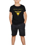 Resim Bon Jovi Gold Hearth Siyah Çocuk Tişört Siyah 