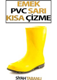 Resim Emek PVC Kısa Çizme Sarı Tabanı Siyah 