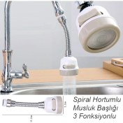Resim Loggia Oynar Başlıklı Spiral 3 Fonksiyonlu Mutfak Musluk Başlığı 
