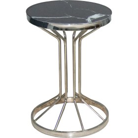 Resim Bengi Ticaret Brc Bufalo Fiskos Model Siyah Mermer Desen Metal Çelik Gümüş Krom Renk Kaplama El Yapım 