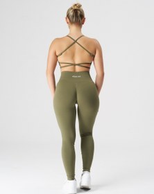 Resim Yüksek Bel Dikişsiz Toparlayıcı Scrunch Spor Tayt - Haki - Haki / XL 