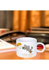 Resim İç İstemem Çalışmayı Koala Tasarımlı Motto Kahve Fincanı Saydam 