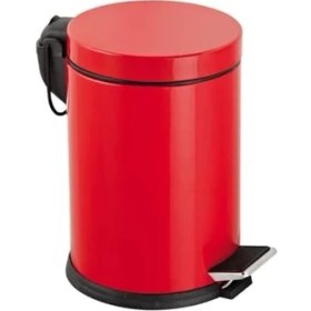 Resim Eko Serisi 3 Litre Hacimli Paslanmaz Banyo-Mutfak Pedallı Çöp Kovası Kırmızı 