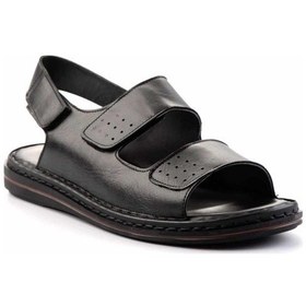 Resim Bambi Siyah Leather Erkek Sandalet E05804022243 Siyah 