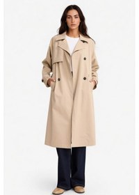 Resim Defacto Regular Fit Pamuklu Kemerli Uzun Trençkot E8595ax25aubg501 Bej 