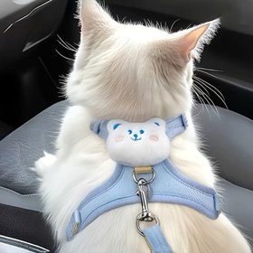 Resim Göğüs ve Sırt Harness + Tasma Seti, 2 Renk Seçeneği, S/M Ayarlanabilir Kedi Tasması, Yumuşak ve Nefes Alabilir, Kaçmaz, Rahat Dış Mekan Evcil Hayvan Ekipmanı, Cadılar Bayramı/Noel Süslemeleri, Sonbahar Ev Dekorasyonu, Noel Arifesi, Cadılar Bayramı, Noel 