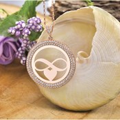 Resim 925KOLYE Plaka Sonsuzluk Kolye 925 Ayar Gümüş Rose Rengi 