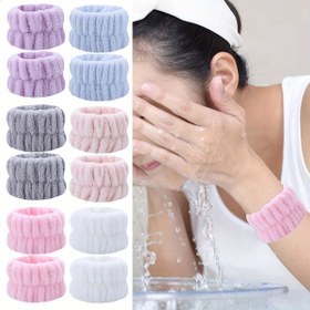 Resim 1 Çift Yumuşak Mikrofiber Bilek Yıkama Kayışları Çeşitli Renklerde - Kadınlar & Kızlar için Yeniden Kullanılabilir Spa Kalitesinde Ter Bandı, Yüz Yıkama, Yoga, Koşu için Mükemmel | Polyester, Kokusuz 