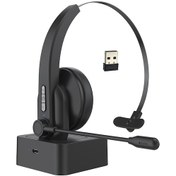 Resim Neevoyu Tek Kulaklı 2.4g Kablosuz Telefon Operatör Kulaklığı - Enc Gürültü Azaltma, Dış Mikrofon, Şarj Ünitesi Ve Ayarlanabilir Bağcıklı - Siyah 