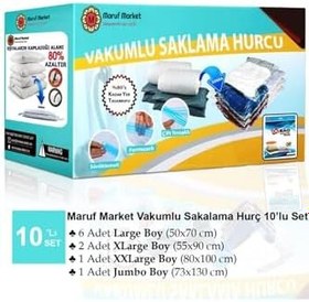 Resim Beyyine Home 10'lu Vakumlu Saklama Poşeti Set - (NEW) - Vakumlu Hurç - Vakumlu Torba 10'lu 