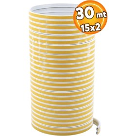 Resim Badem10 Yapışkanlı 15x2=30 Metre (BEYAZ) Kapı Pencere Bandı Fitili Soğuk Izolasyon Kauçuk Bantları 