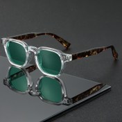 Resim Bir Çift Retro Trendy Dekoratif Kare Gözlük - Hem Erkekler Hem de Kadınlar İçin Uygun, Günlük Kullanım, Partiler, Fotoğrafçılık ve Müzik Festivali Aksesuarları İçin Mükemmel, Doğal Tarzda Şık Gözlükler. 