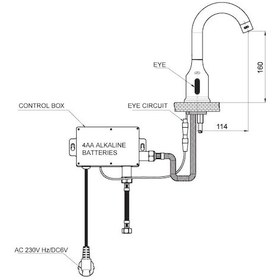 Resim Gpd Flb11-A-2 Tek Su Girişli Fotoselli Lavabo Bataryası Altın 