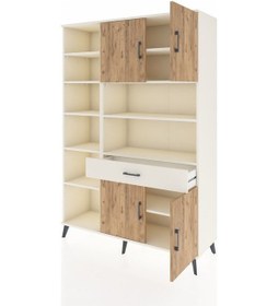 Resim Hyperion Dolap 10 Raflı Tek Çekmeceli 4 Kapaklı 132x44x195 Aytaşı-çam/aytaşı Atlas Çam/aytası 
