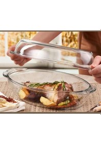 Resim Paşabahçe 59072 Oval Borcam Kapaklı Tencere 2850 Cc. - Şeffaf 