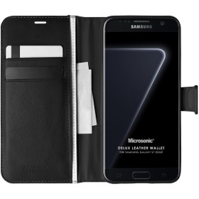 Resim Microsonic Galaxy S7 Edge Kılıf Delux Leather Wallet Siyah 