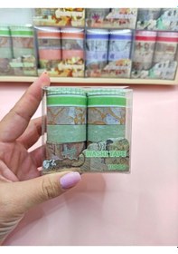 Resim Vintage Washi Tape Bant Baskılı Yapışkanlı Maskeleme Kağıdı 45f Desenli Bant 10'lu - Turuncu Eski Yazı 1 