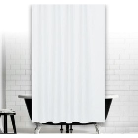 Resim Zethome Banyo Perdesi 1x120x200 Tek Kanat Duş Perdesi Halka Hediyeli Duşakabin Perdesi 0010 Beyaz 