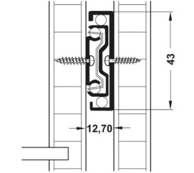 Resim Hafele Bilyalı Teleskopik Ray 43mmx45cm 