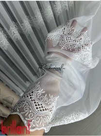 Resim Tül Perde Brillant Marka Bambu Zemin Albert Desen Ekru 