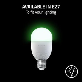 Resim Razer Aether Akıllı Ampul - Akıllı Evler için LED Ampul (E27 Olarak Mevcuttur, Chroma RGB ile Güçlendirilir, Matter ile Uyumlu, Akıllı Ev Uygulamasını Destekler) 