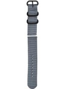 Resim Geeroyoo 24mm Gri Nilon Kumaş Saat Kordonu - Universal Kancalı Saat Kayışı 