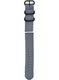 Resim Geeroyoo 24mm Gri Nilon Kumaş Saat Kordonu - Universal Kancalı Saat Kayışı 