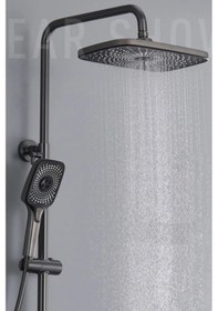 Resim Piyano Lüx Siyah Robot Tepe Yağmurlama Banyo Duş Seti Kolay Kurulum Banyo Özel Set Siyah 