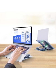 Resim Daytona ST-801D İki Fanlı Notebook Standı Alüminyum 