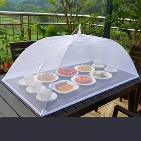 Resim Büyük Pop-Up Beyaz Dokuma Gıda Kapağı Çadırı - Katlanabilir ve Yıkanabilir Şeffaf Kubbeli Tasarım, İnek Trim, Dış Mekan Piknikleri, BBQ'lar, Partiler için İnek Koruma | Kahvaltı Yaygınları ve Toplantılar için Taşınabilir Gıda Sığınağı, BBQ Aksesuarları, Piknik Temel Gereksinimleri, Şık Masa Düzeni, Kolay Kurulum Sığınağı 