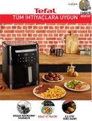 Resim TEFAL 2'si 1 arada Fritöz & Izgara Yağsız Airfryer, XXL 6.5 Litre Geniş Kapasite, Çift Bölme Aparatlı 