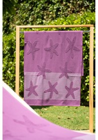 Resim Menderes Home Cotton Collection Bukle Plaj Havlusu Yıldız Mor 