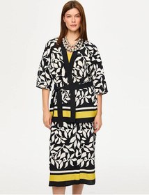 Resim Faik Sönmez Eteği Sulu Monochrome Desen Kimono S26kmn001 Us26kmn00110 Siyah 