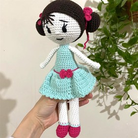 Resim El Örgüsü Amigurumi Bebekler Özel Tasarım - Mavi Elbise 