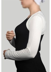 Resim Altobeh Uzun Kollu Kadın Tesettür İçe Giyilen Bolero - Ekru Çok Renkli 