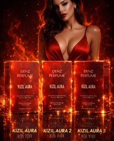 Resim Denz Perfume KIZIL AURA 3’LÜ KADIN SET KLASİK 2 3 DÖNÜP BAKTIRAN KADINLARIN YANGIN SEBEBİ %40 ESANS EXTRAİT KALİT 