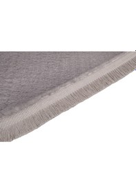 Resim My Evilla Modern Dekoratif Halı Jel Kaymaz Taban Peluş Gri Saçaklı Oval Paspas Takımı 50x80 Çok Renkli 