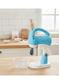 Resim Sesli Işıklı Pilli 360 Derece Dönen Full Fonksiyon Mikser- Pilli Mixer Oyuncak Mikser Hamur Makinesi Mavi 