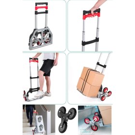 Resim Stilmax 80KG Kapasiteli Merdiven Çıkabilen Taşıma Arabası - Hafif, Dayanıklı ve Pratik Koli Yük Taşıma Araba 