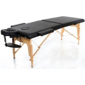 Resim Ahşap Katlanabiir Masaj Masası Siyah 
