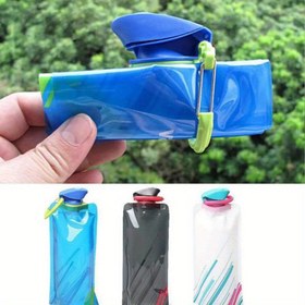 Resim 700ml Katlanabilir Su Torbası Açık Hava Sporları, Yürüyüş ve Kamp İçin - Yeniden Kullanılabilir, Hafif, Taşınabilir, Sızdırmaz Tasarımlı Yumuşak Şişe 