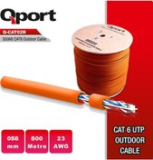 Resim Qport Cat6 Utp 23Awg Turuncu 500M Outdoor Makaralı Kablo Q-Cato2R 