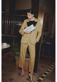 Resim DeFacto x Sorbe Tapered Fit Pantolon Yüksek Bel Pensli Düz Paça Cepli D9908AX24AUKH516 