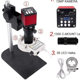 Resim TriLine 13MP HD 60F/S Endüstriyel Mikroskop Kamera 130XC Montaj L 