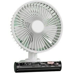 Resim Usb Şarjlı Mini Elektrikli Masa Vantilatörü, Dönen Başlık Beyaz, 